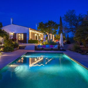 Terrace from Pool at night